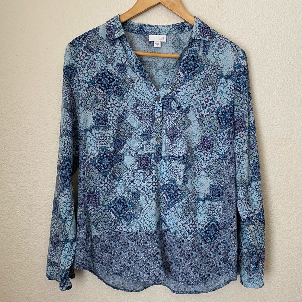 J. JILL   Rayon Long Blouse Sleeve size S